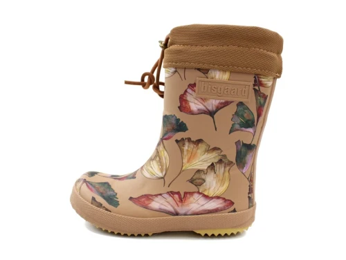 Bisgaard vintergummistøvle camel flowers med uldfoer